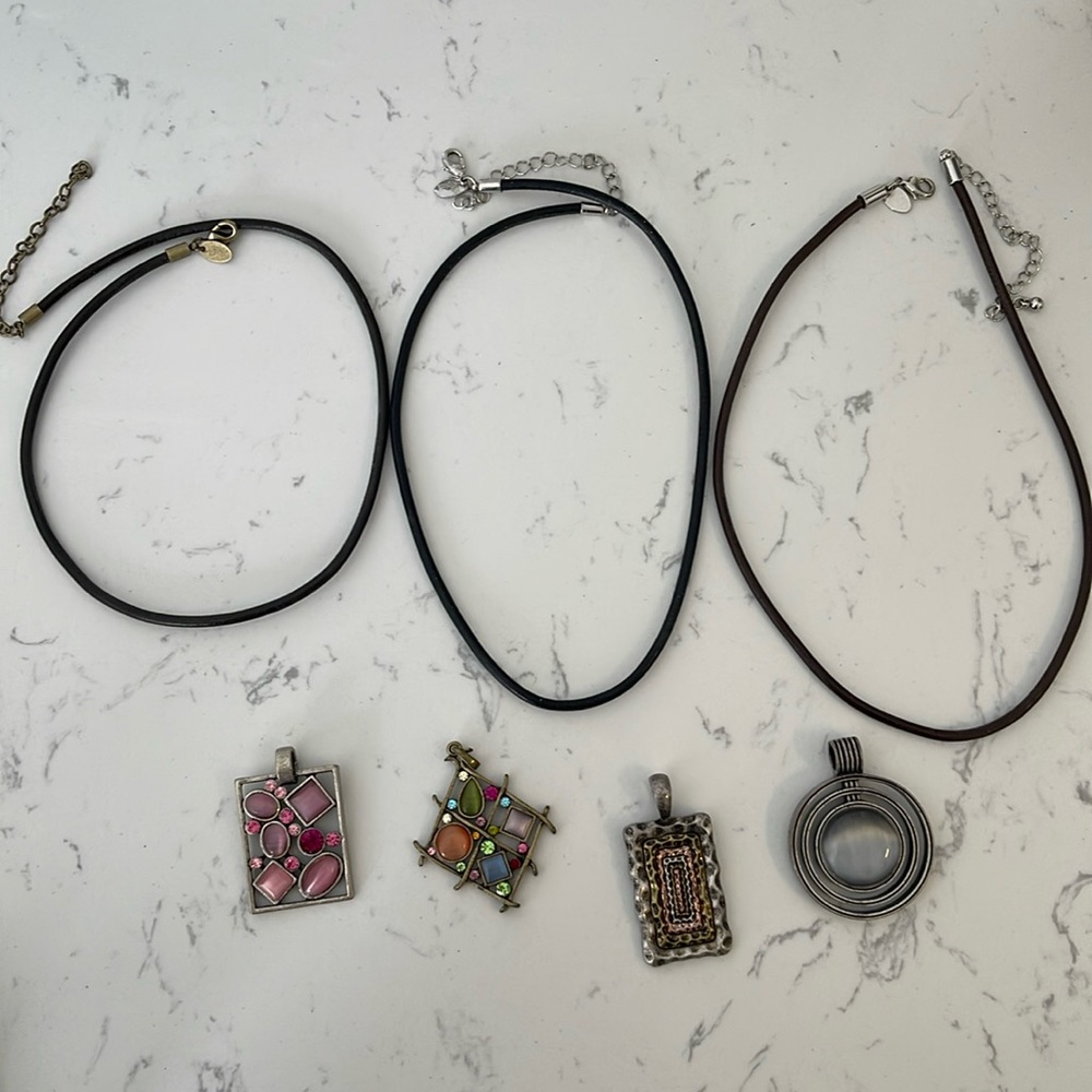 Lia Sophia slides and necklaces